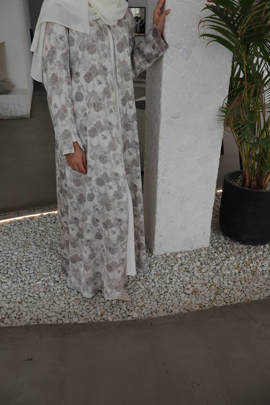 Spring Bloom Abaya | White