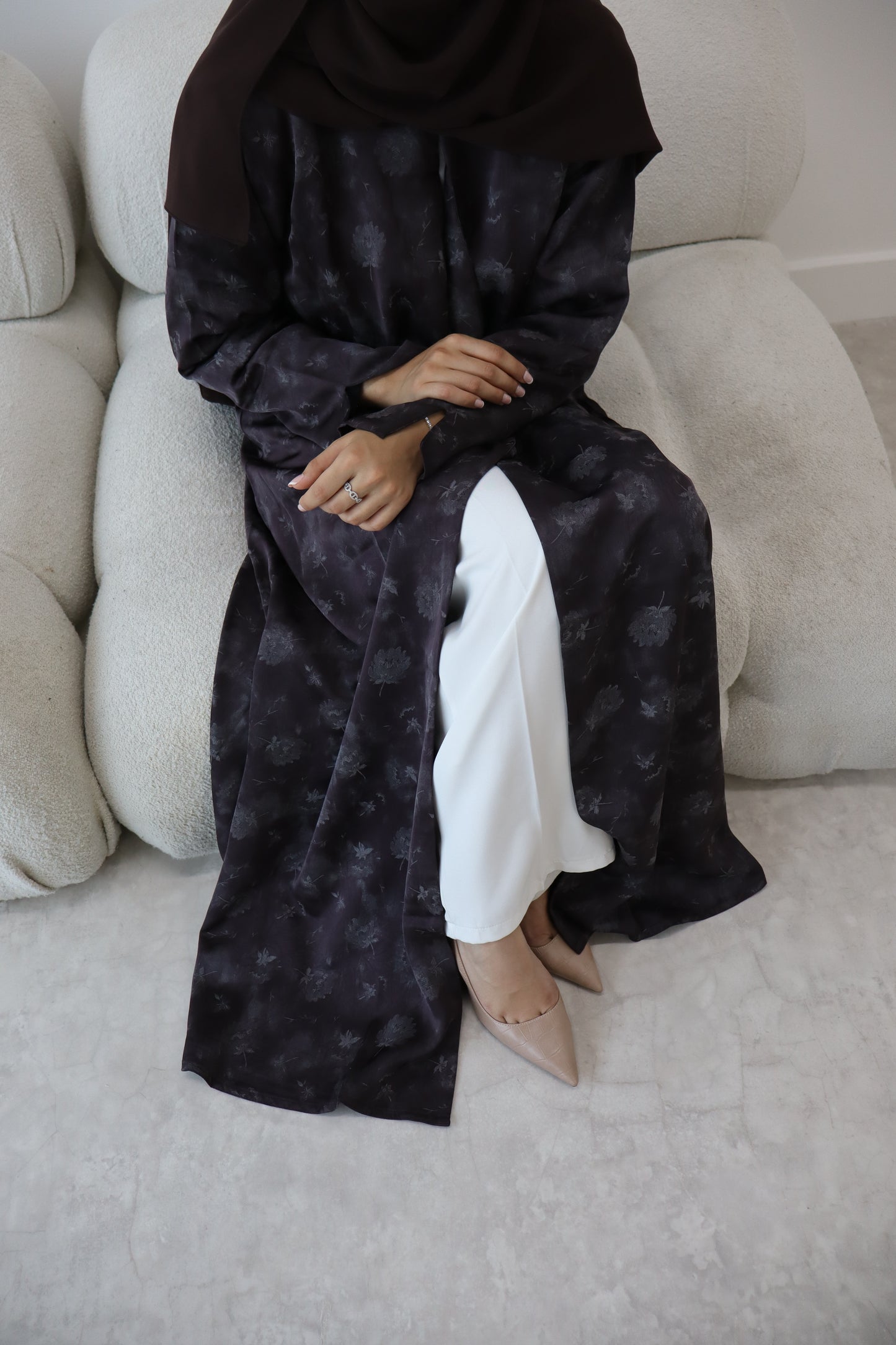 Spring Bloom Abaya | Deep Plum