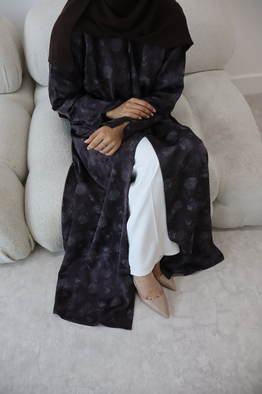 Spring Bloom Abaya | Deep Plum