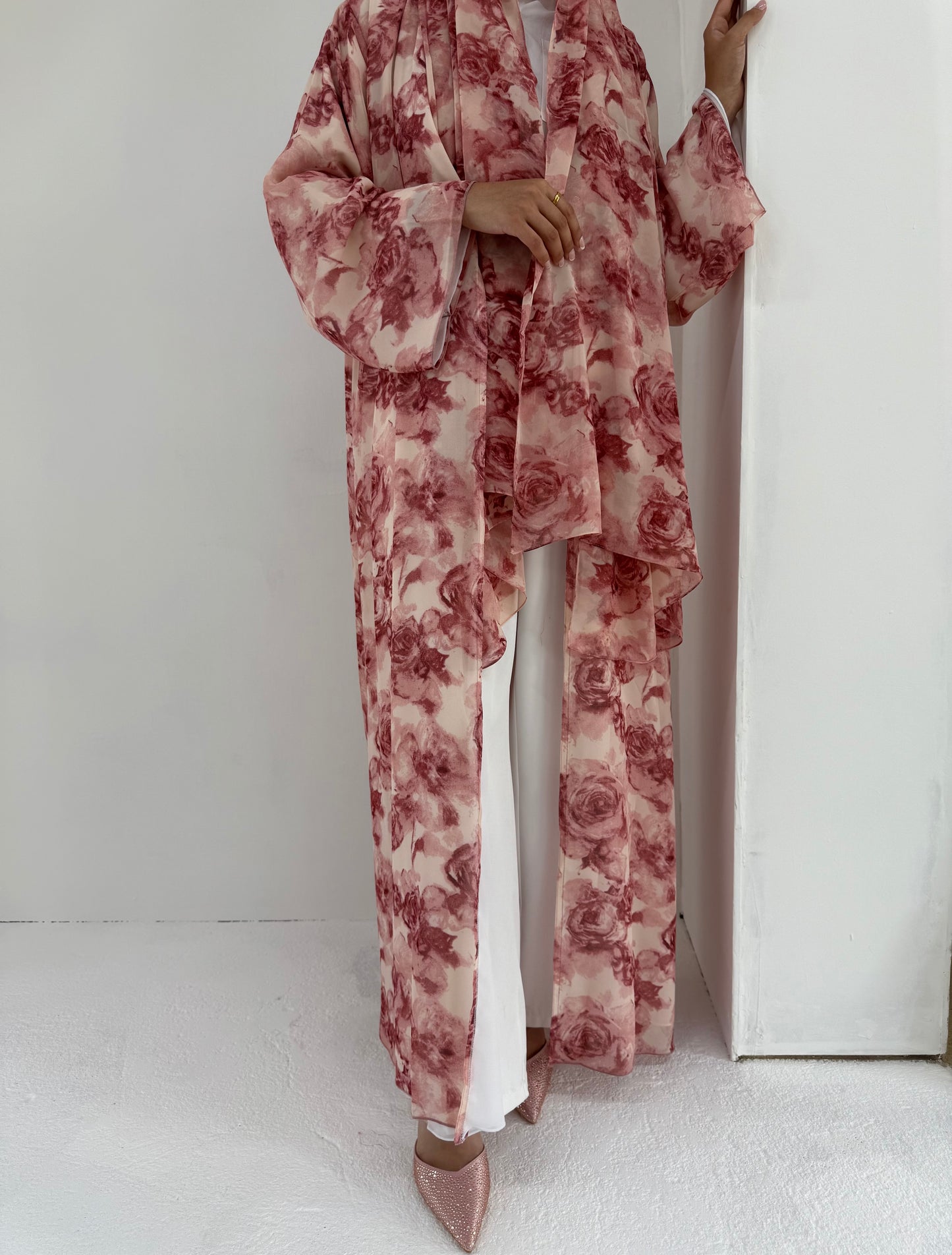 Rose Printed Abaya & Hijab