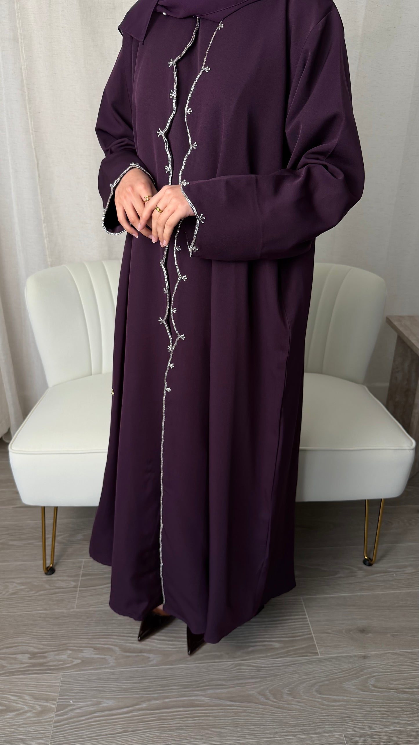 Swirl Abaya Set | Purple
