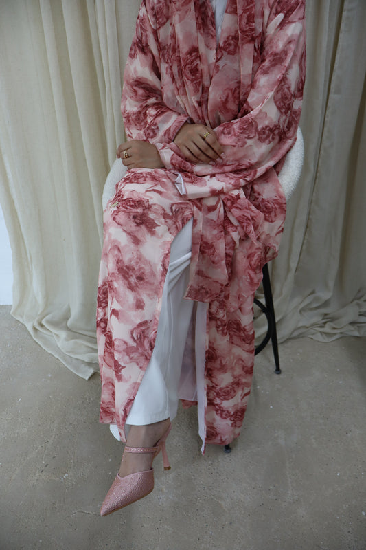 Rose Printed Abaya & Hijab
