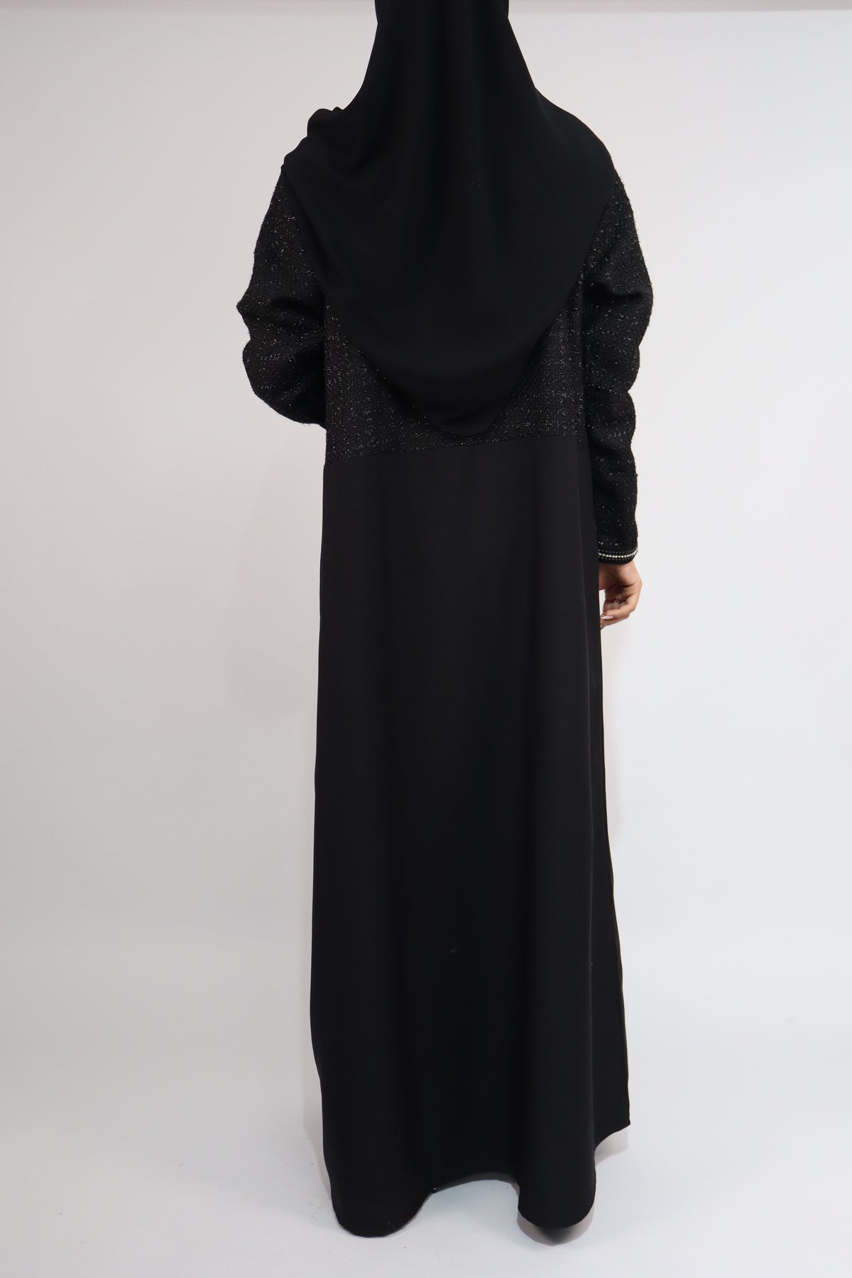 Tweed Black Abaya & Hijab
