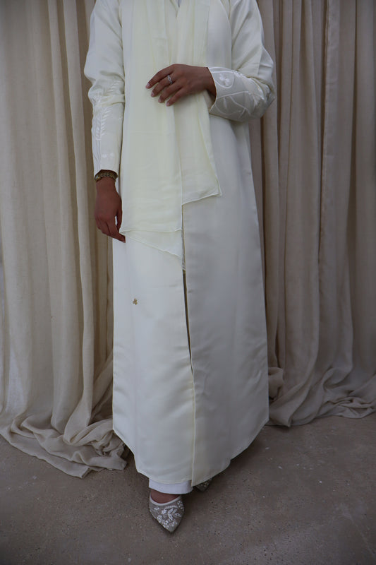White Embroidered Abaya
