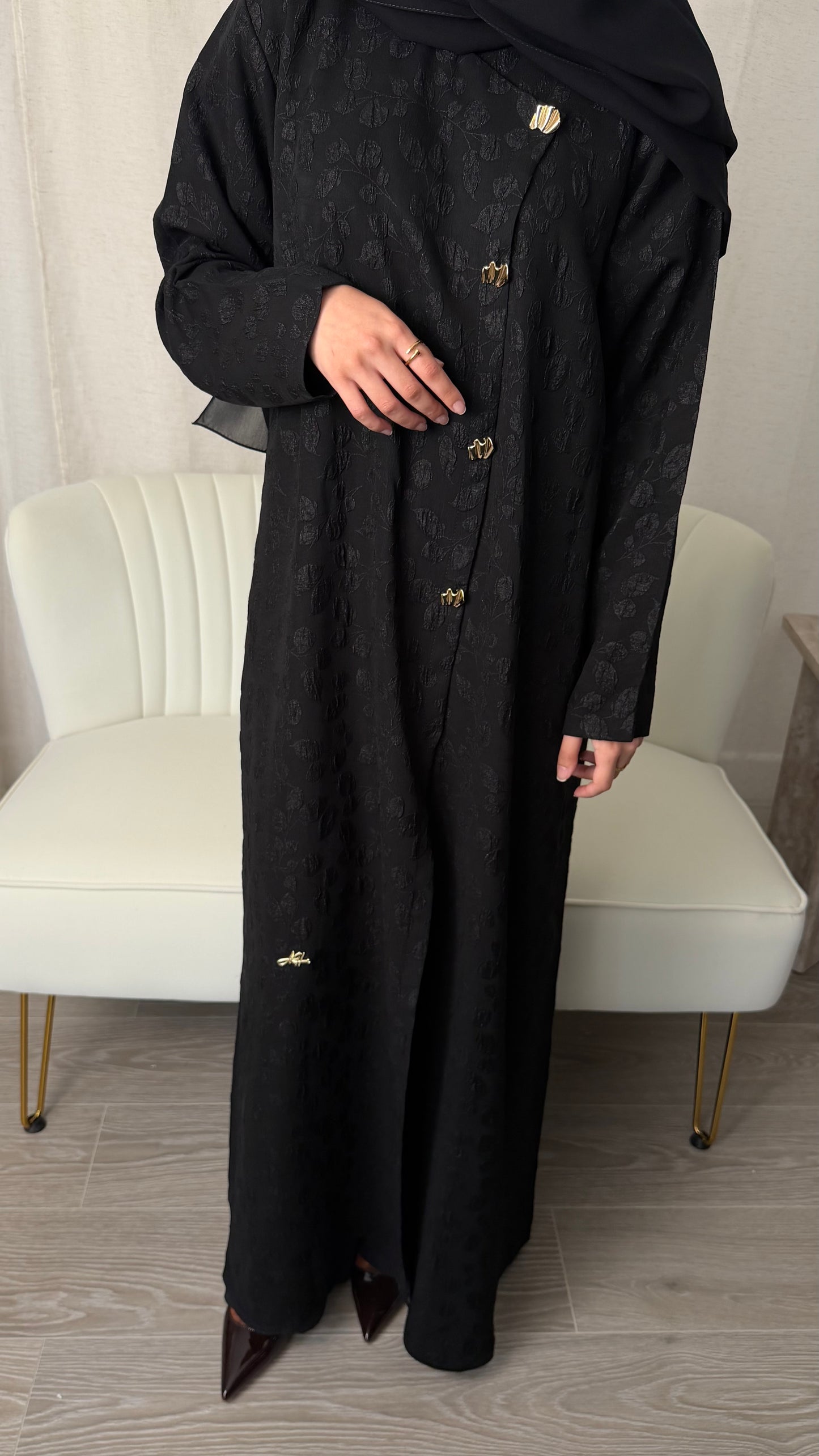 Wrap Detail Abaya | Black