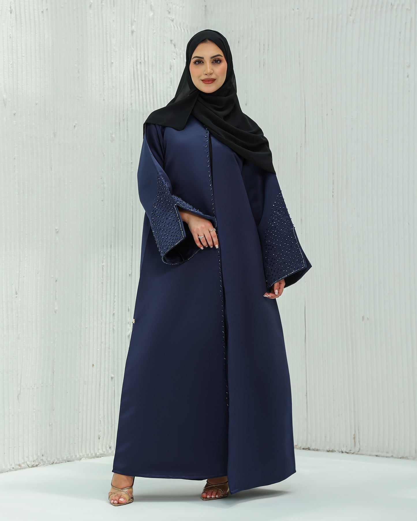 Satin Luxe Abaya | Navy Blue