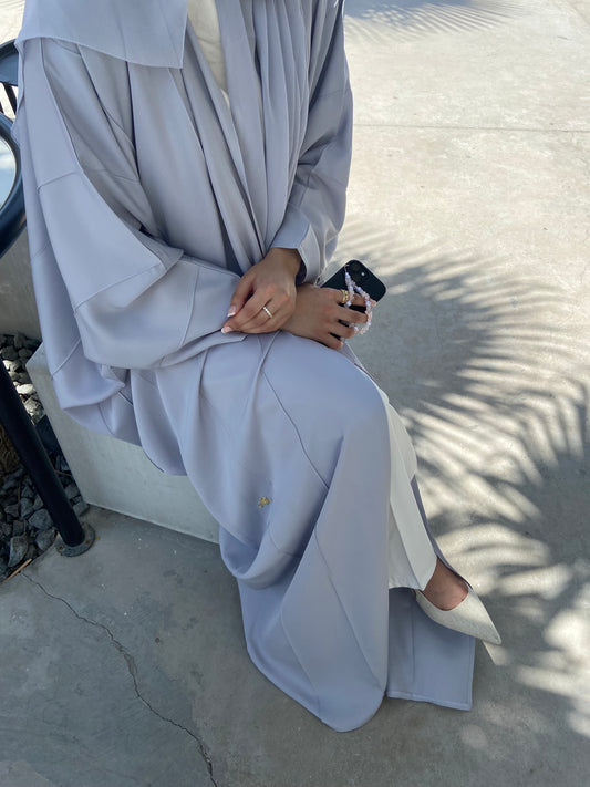 Batwing Seam Open Abaya | Sky Blue