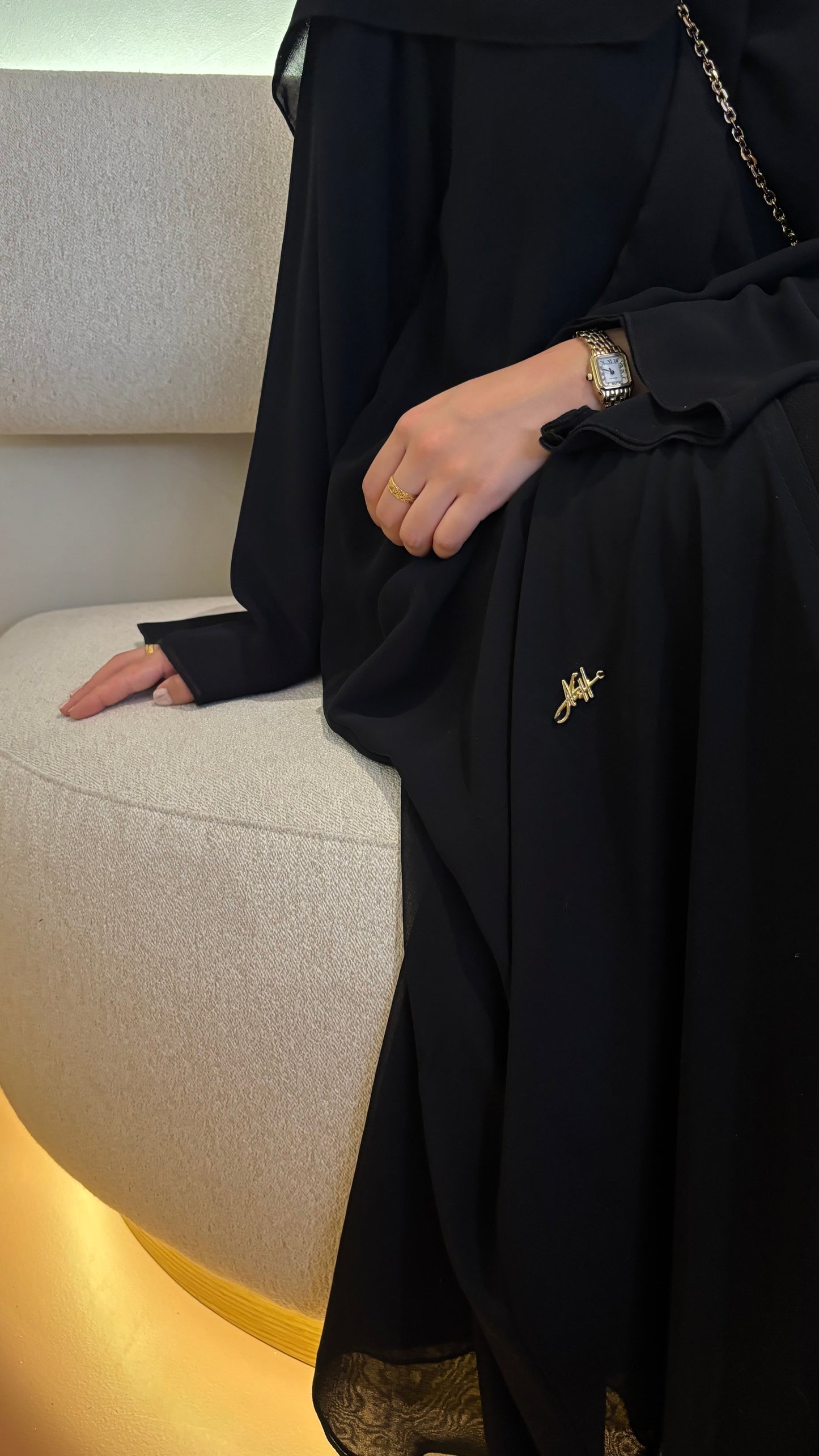 Chiffon Layered Abaya | Black