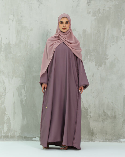 Classic Stitch Closed Abaya | Purple
