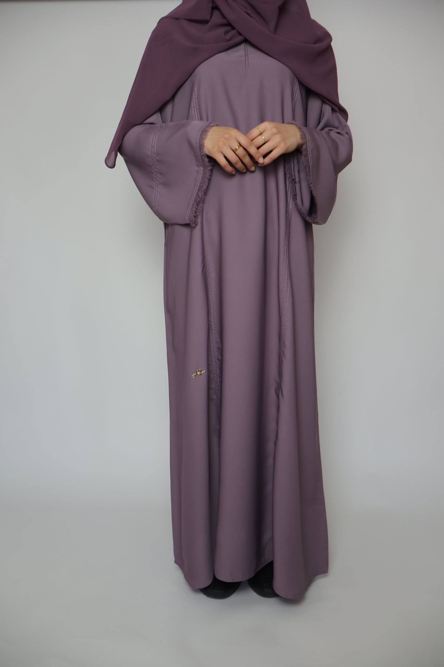 Classic Stitch Closed Abaya | Purple