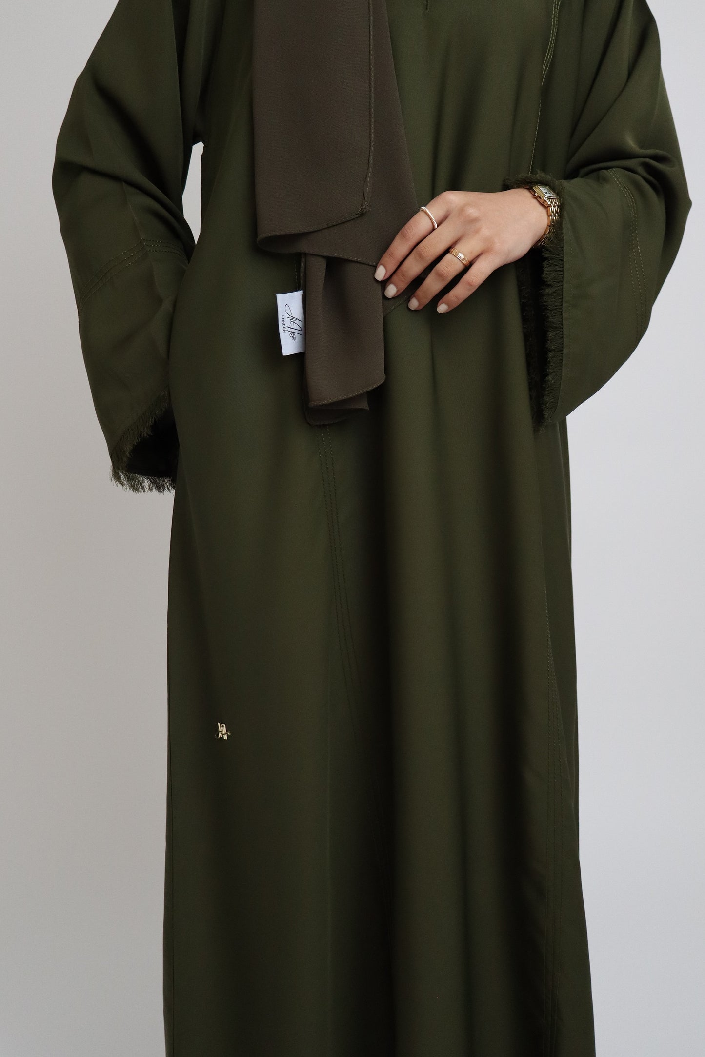 Classic Stitch Closed Abaya | Olive