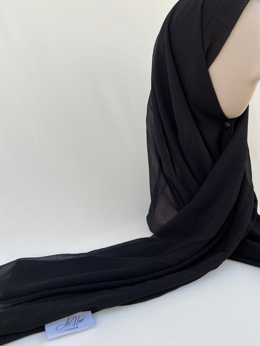 Black Premium Chiffon Hijab
