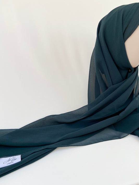 Forest Green Premium Chiffon Hijab
