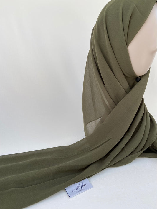Olive Premium Chiffon Hijab