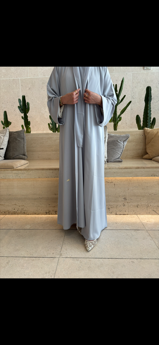 Two Piece Light Blue Abaya