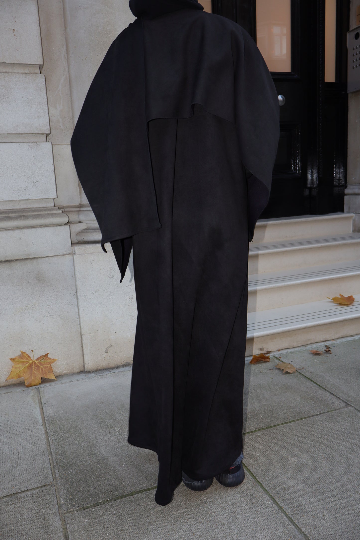 Suede Cape Abaya | Black