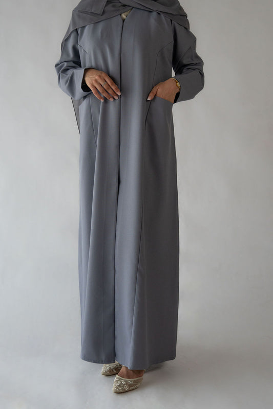 Tailored Abaya | Light Grey