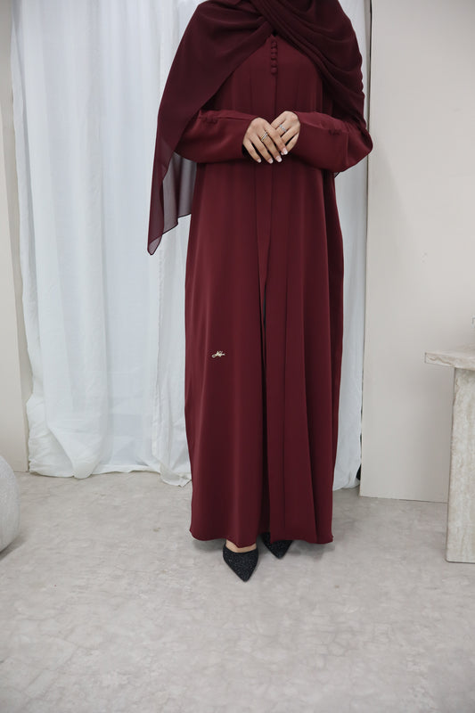 Soft Pleat Abaya | Cherry
