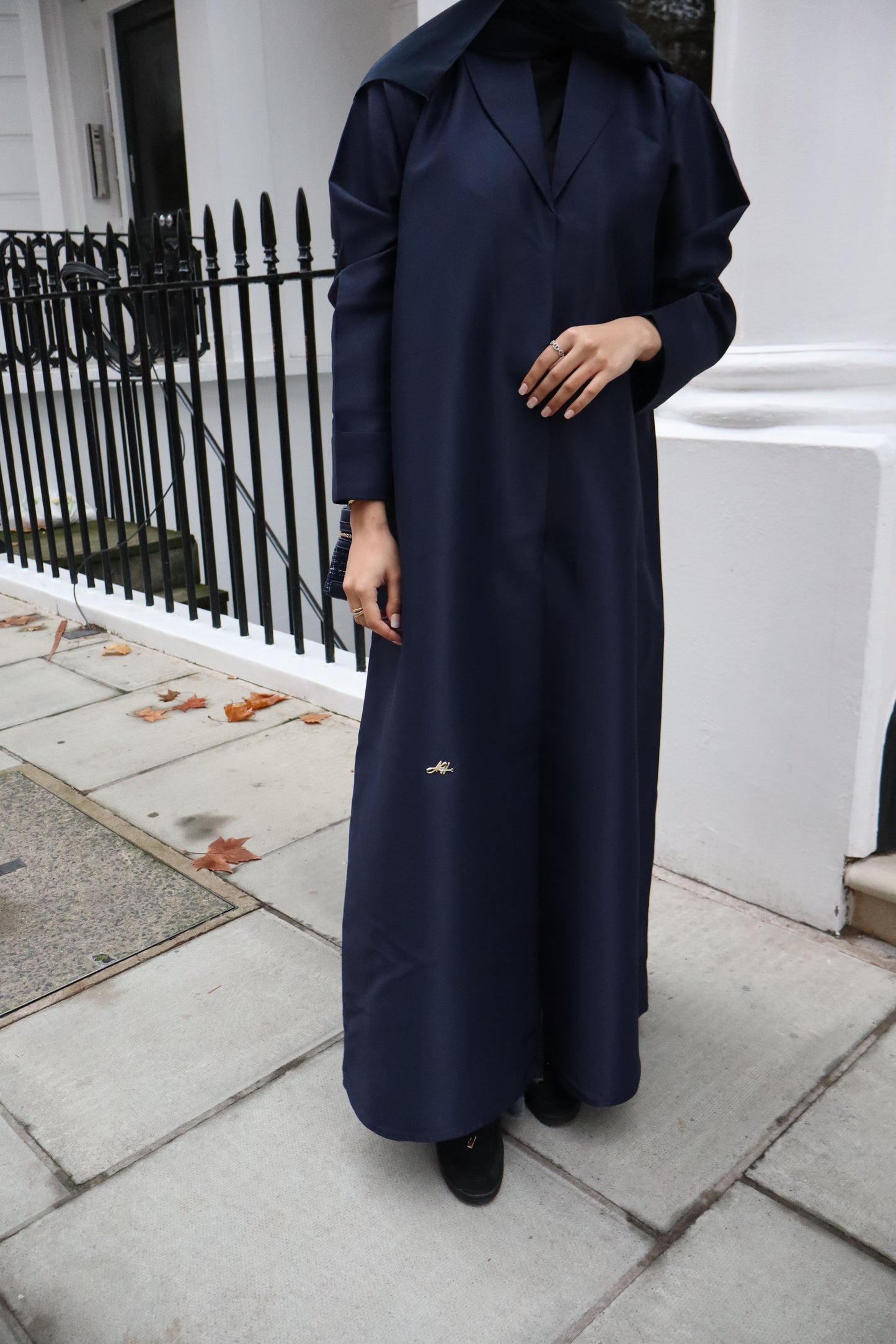 Structured Blazer Abaya | Navy Blue
