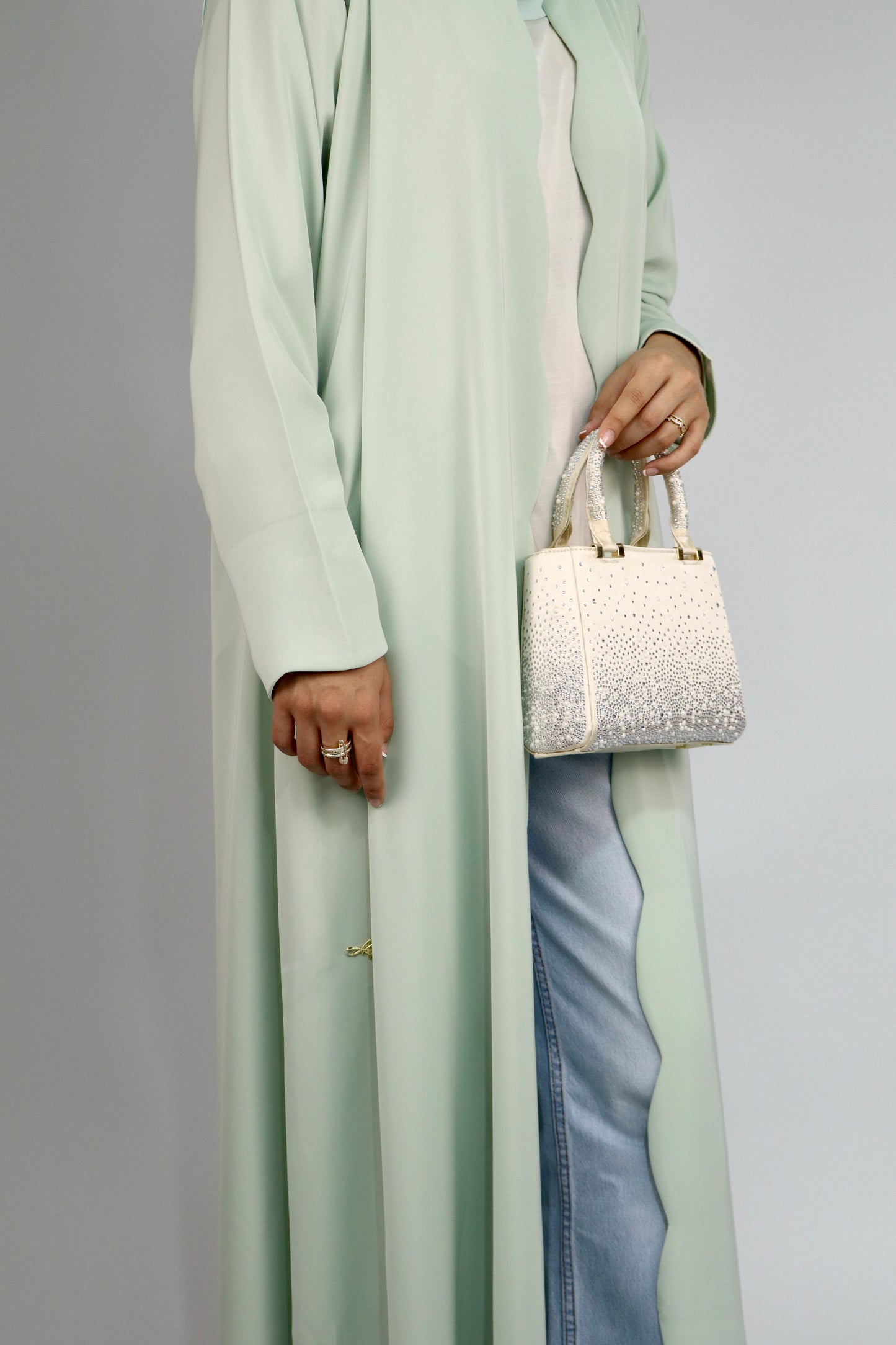 Scallop Flow Abaya | Mint