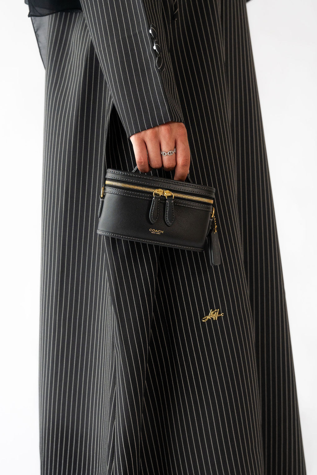 Pinstripe Tie Abaya | Black