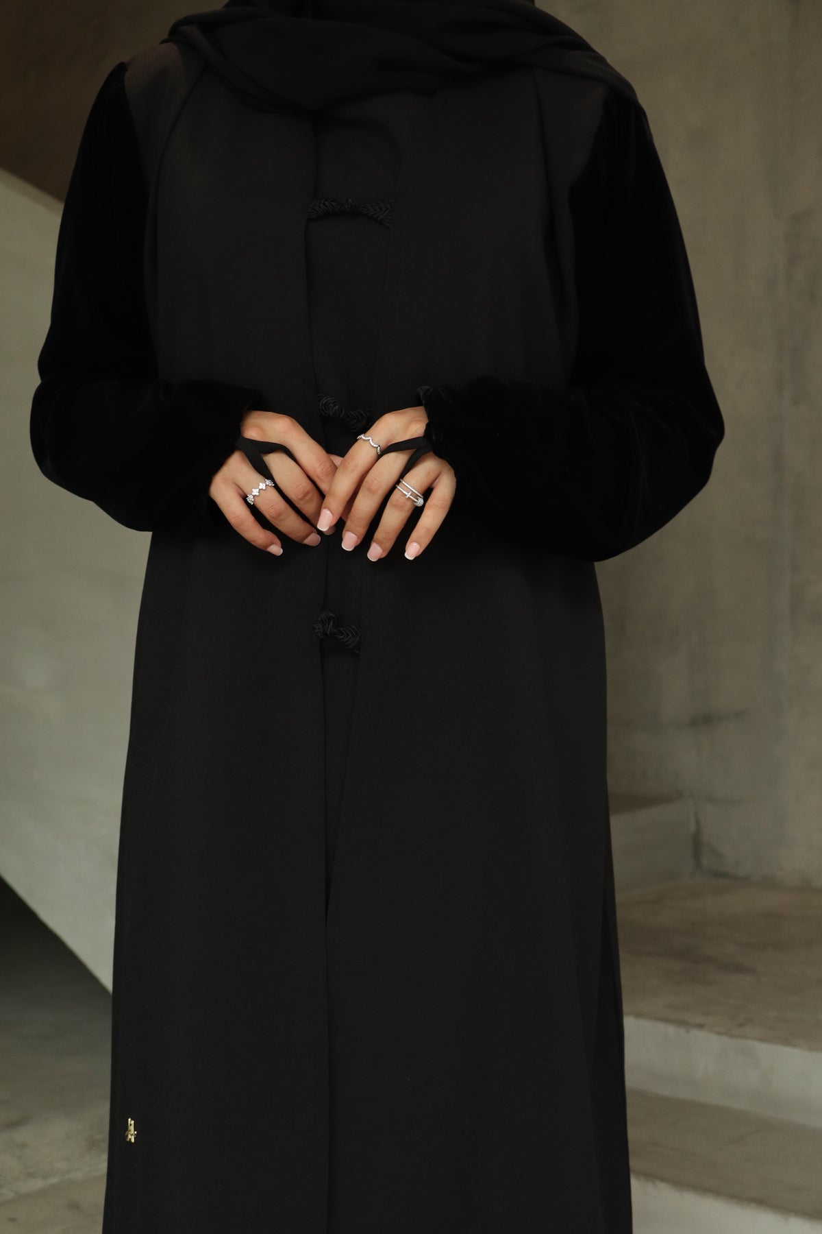 Velvet Detail Abaya & Hijab