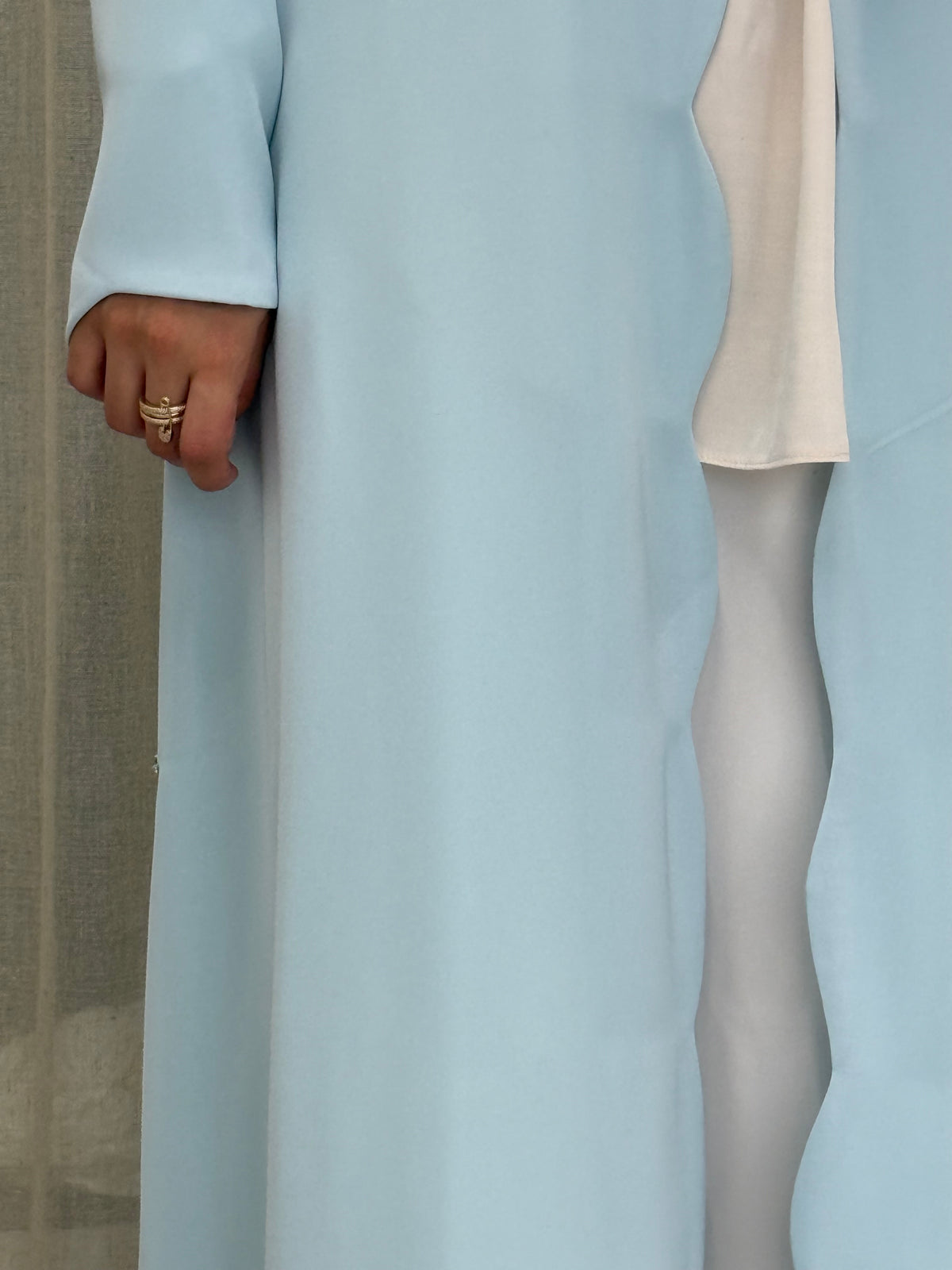 Scallop Flow Abaya | Sky Blue