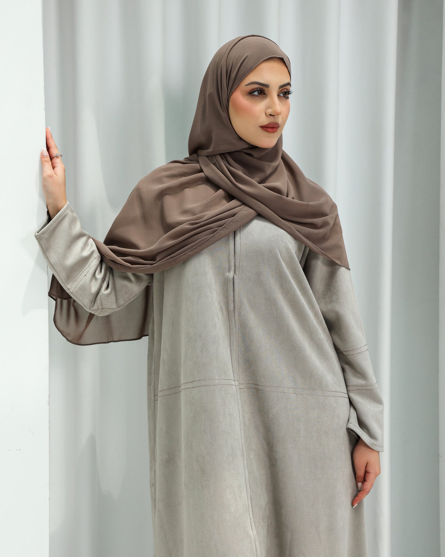 Suede Winter Abaya | Mocha