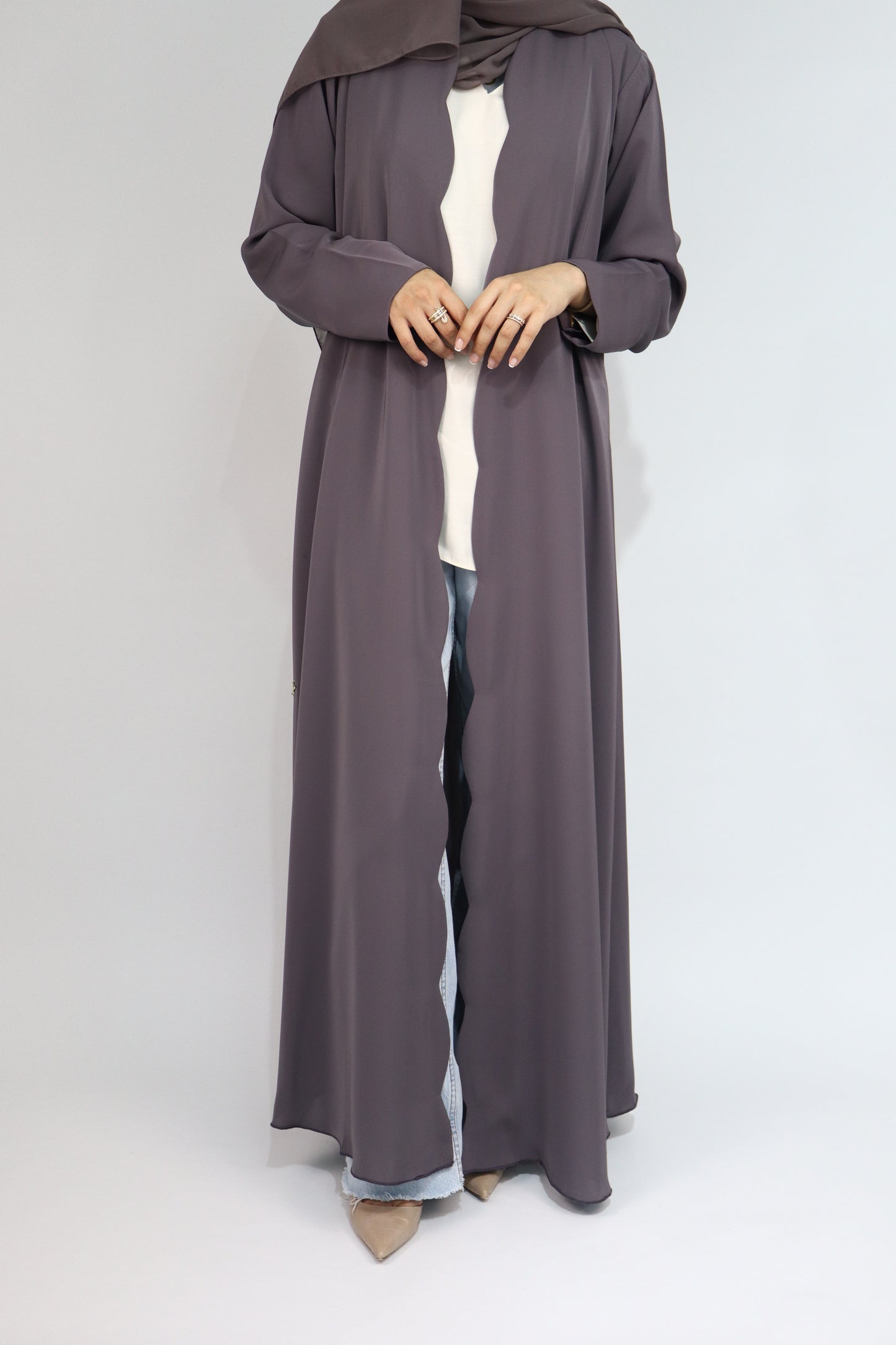 Scallop Flow Abaya | Mauve