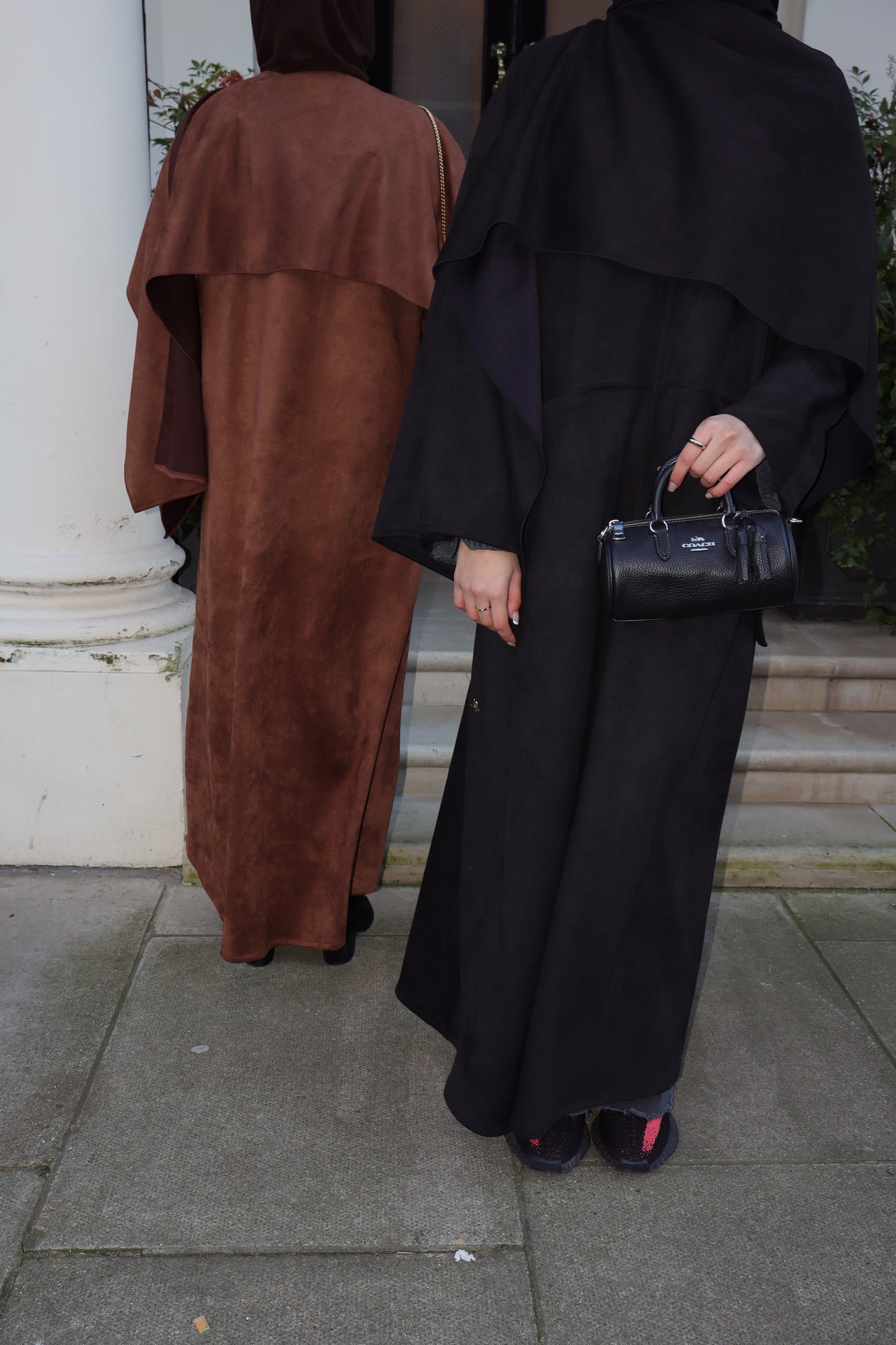 Suede Cape Abaya | Brown