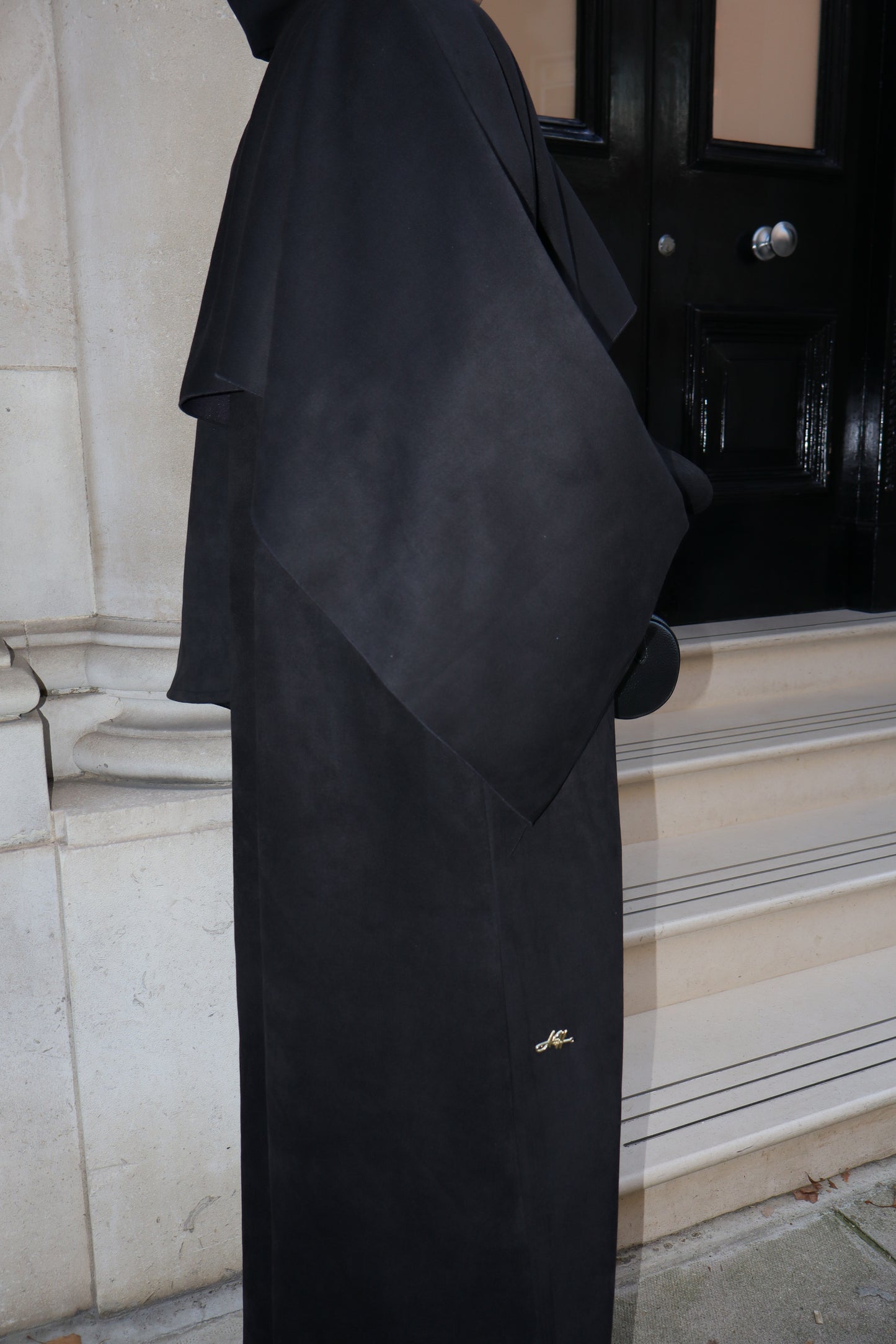 Suede Cape Abaya | Black