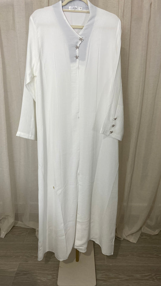 White Detail Abaya