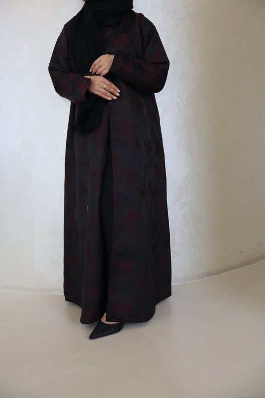 Palm Print Abaya | Black