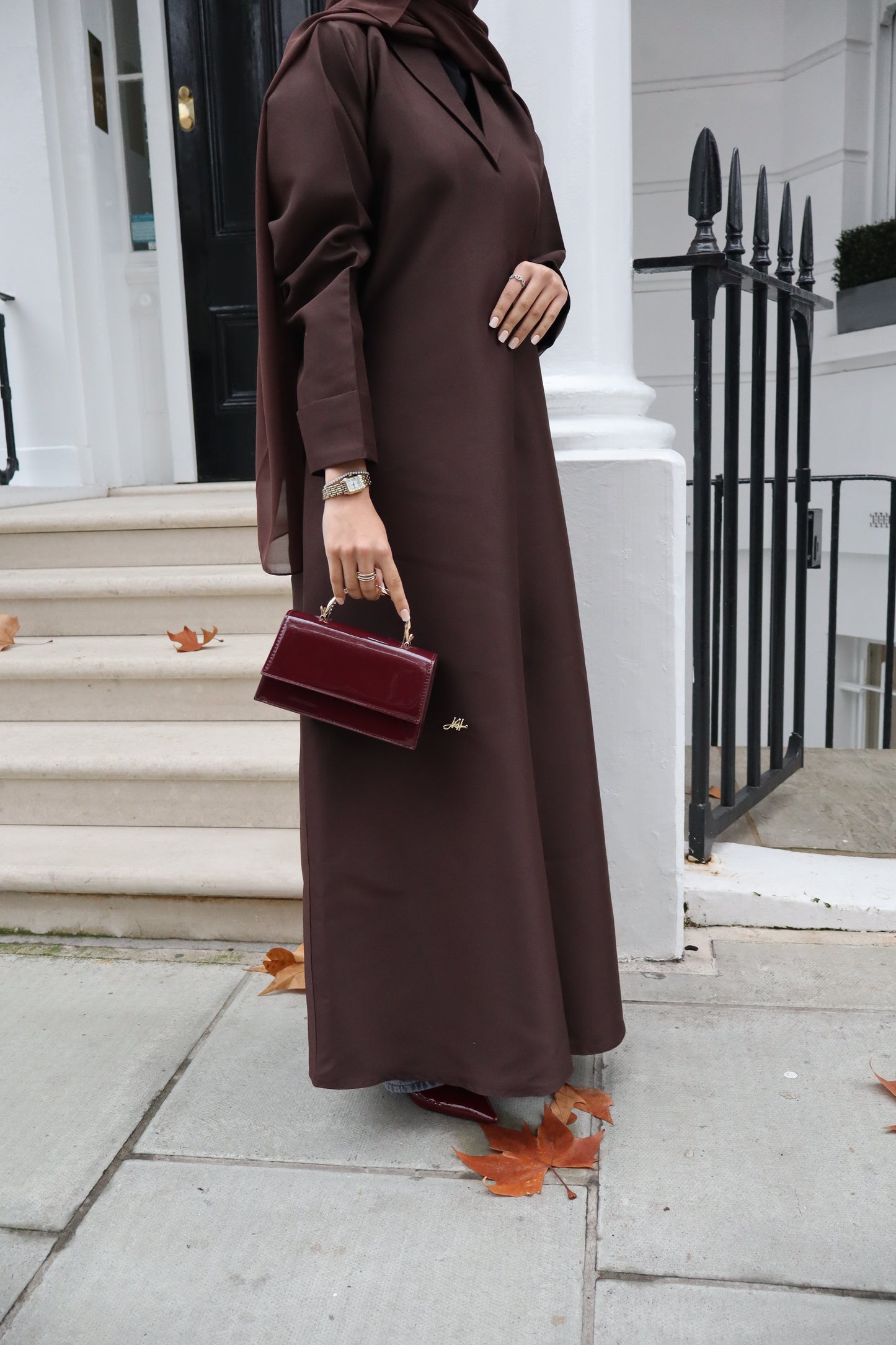 Structured Blazer Abaya | Brown