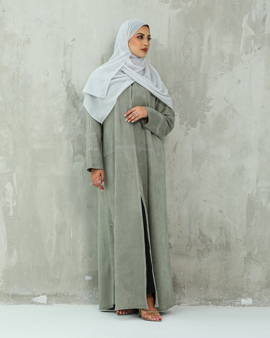 Suede Winter Abaya | Mint