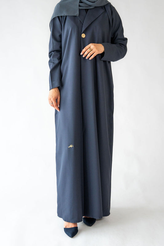 Classic Blazer Abaya | Charcoal Grey