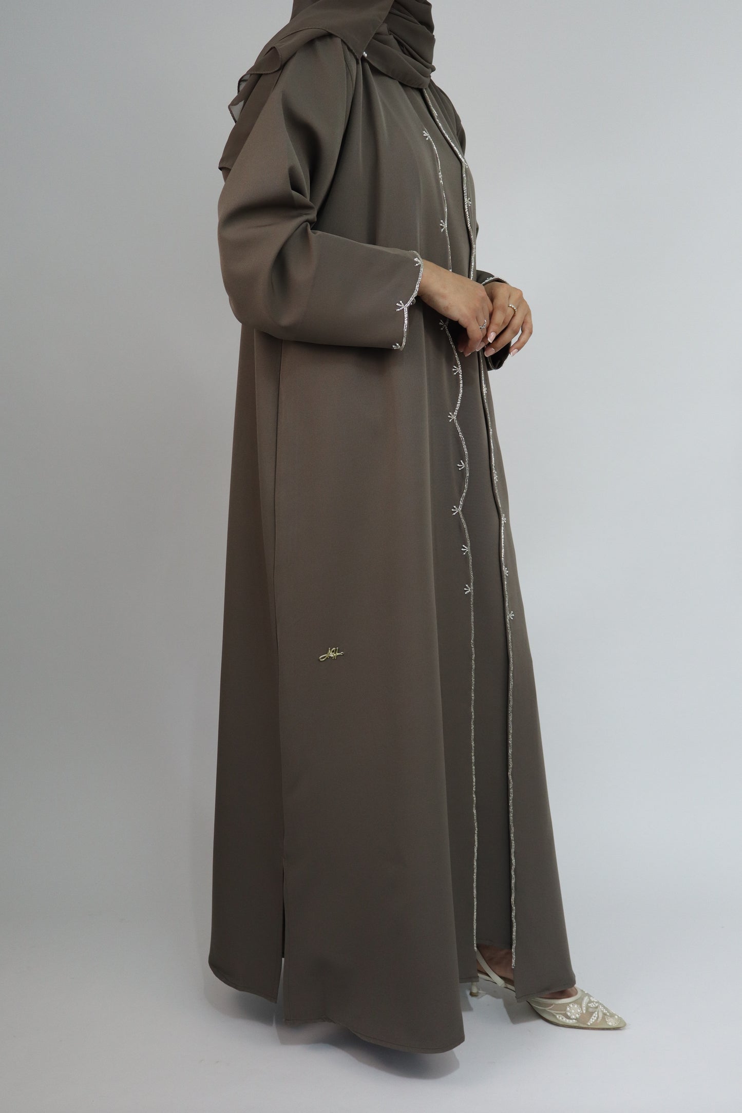 Wave Abaya Set | Taupe