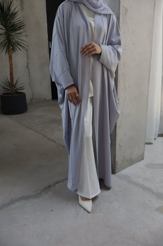 Batwing Seam Open Abaya | Sky Blue