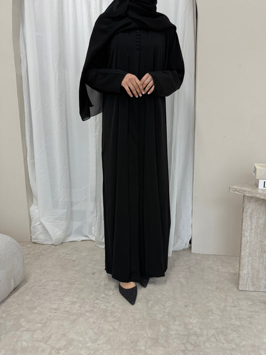Soft Pleat Abaya | Black
