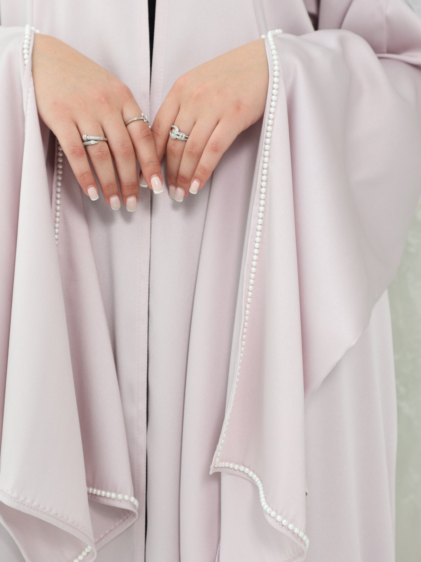 Drape Sleeve Open Abaya | Petal Pink