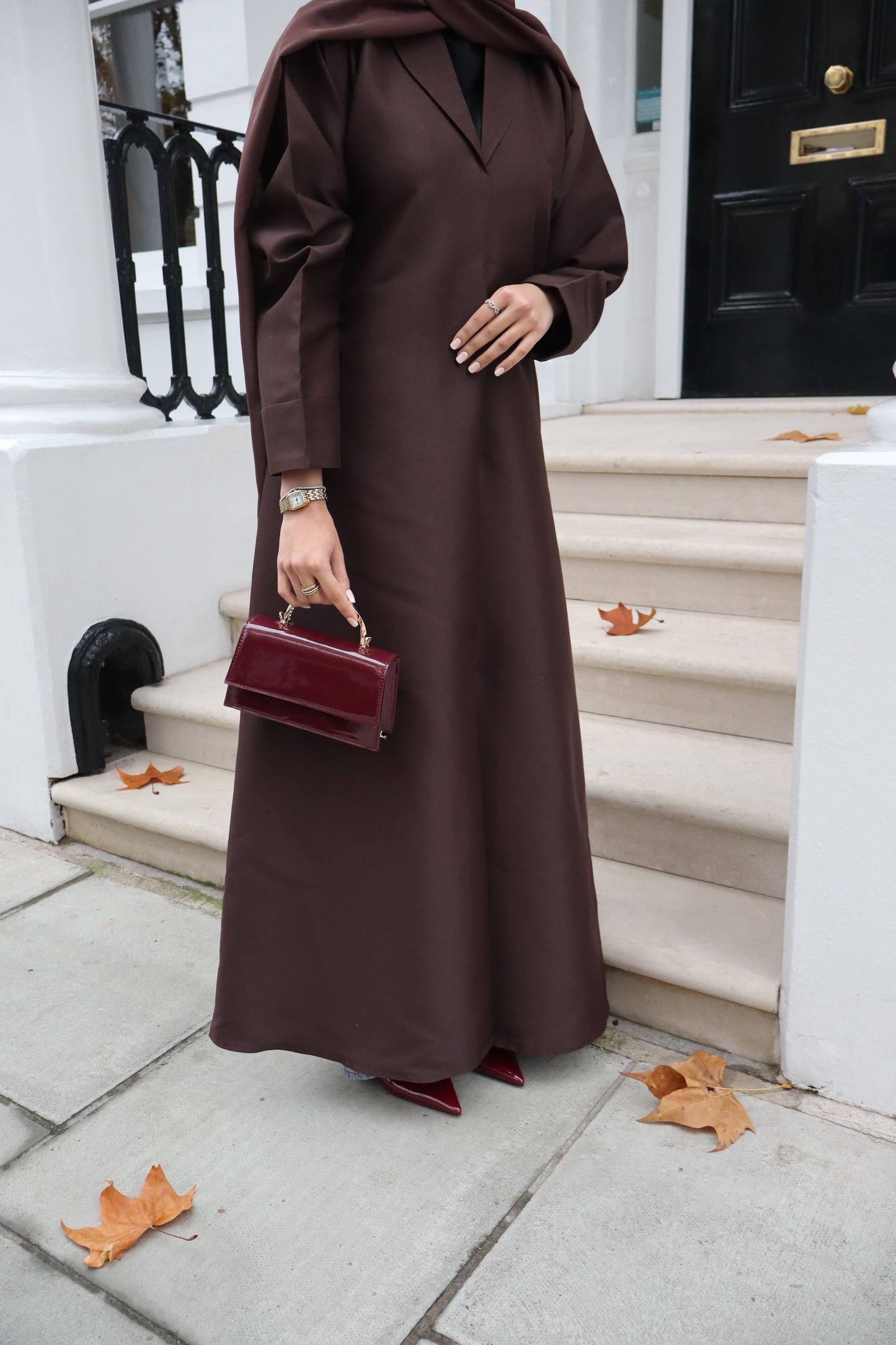 Structured Blazer Abaya | Brown