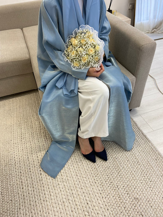 AH111 OPEN ABAYA / BABY BLUE