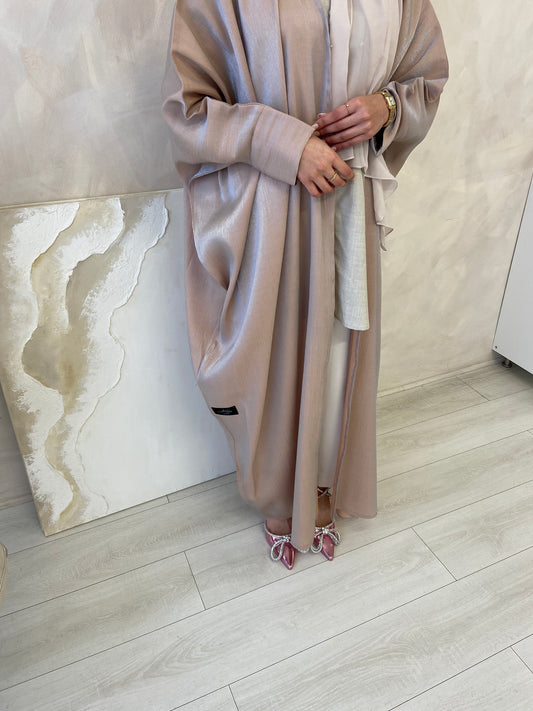 AH111 OPEN ABAYA / NUDE