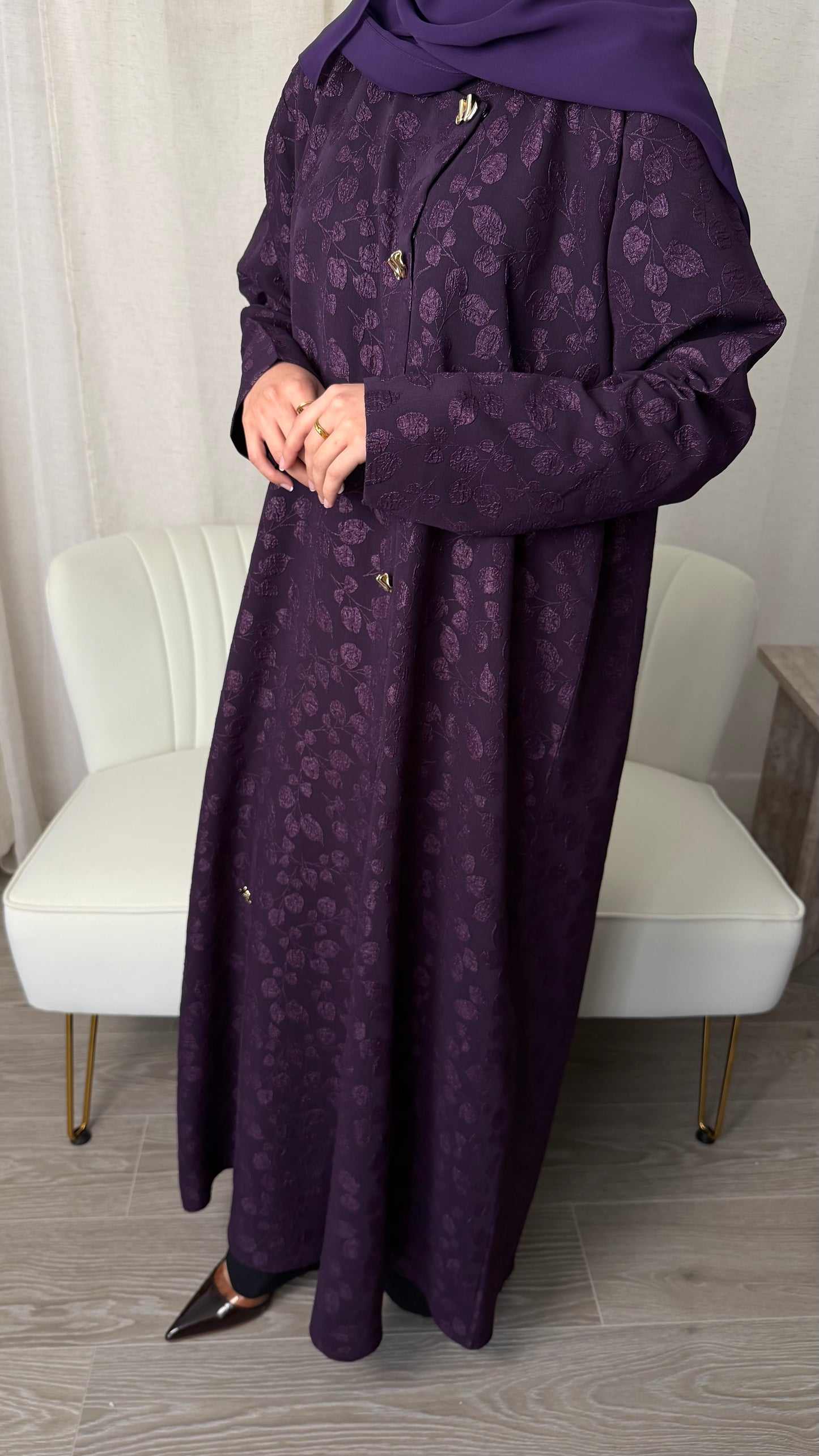 Wrap Detail Abaya | Purple