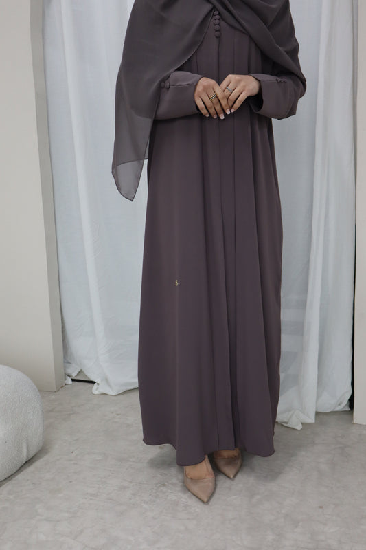 Soft Pleat Abaya | Mauve