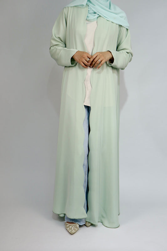 Scallop Flow Abaya | Mint