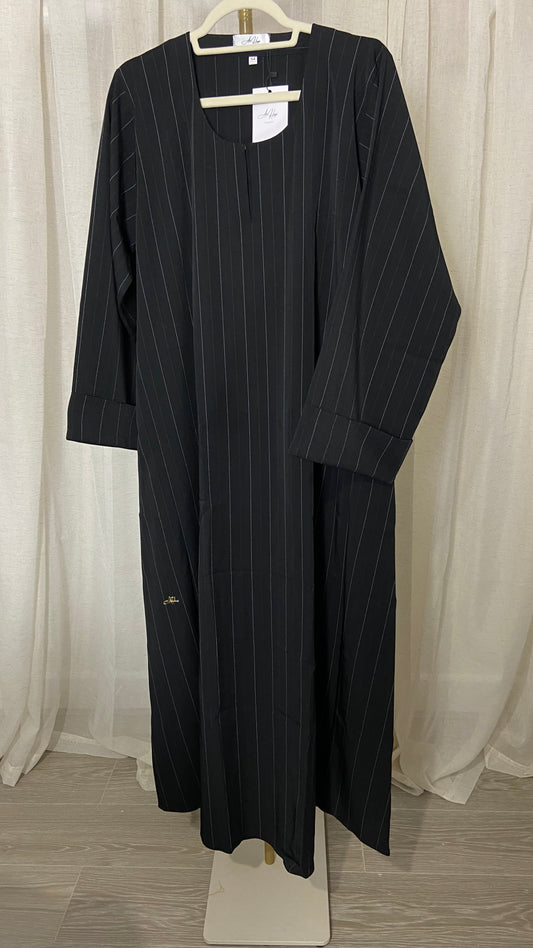 Striped Black Abaya