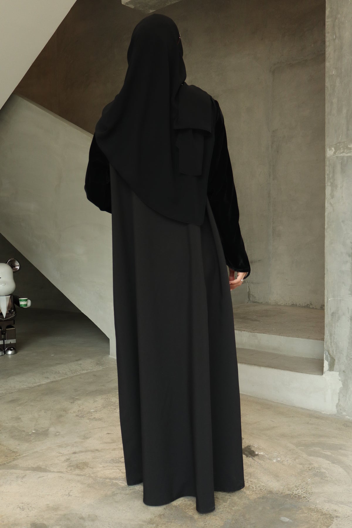 Velvet Detail Abaya & Hijab