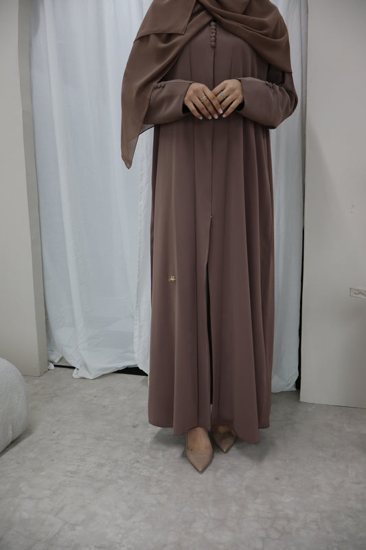 Soft Pleat Abaya | Mocha