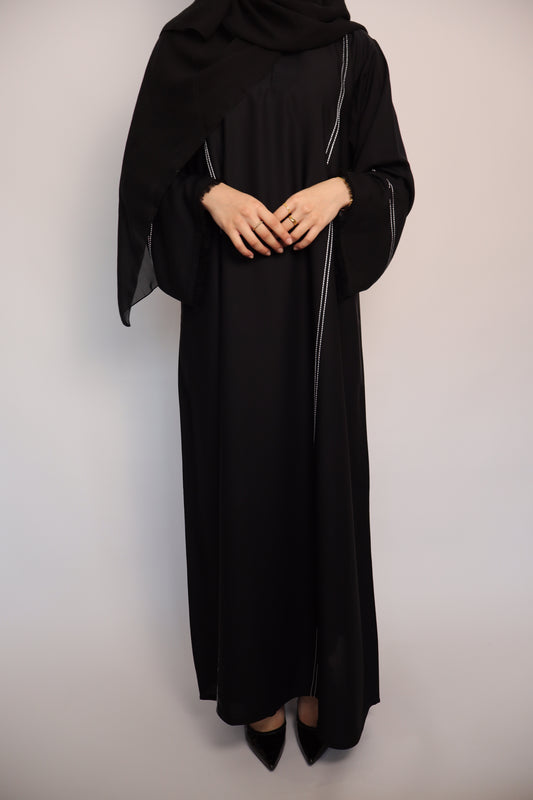 Classic Stitch Closed Abaya | Black